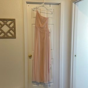 Amsale Blush Pink one shoulder dress, Size 0, NWT